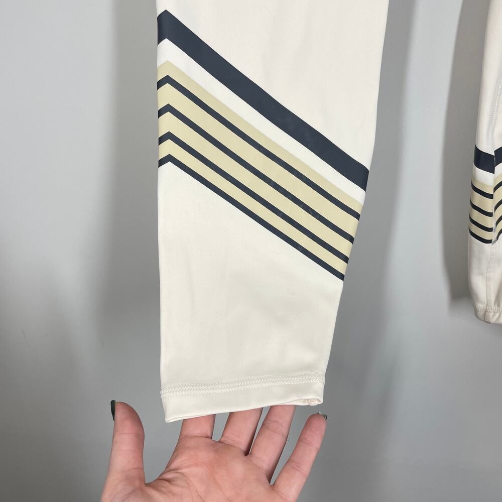 NWT WEWOREWHAT Splice Leggings Bandana Stripes Off White Multi S - Picture 5 of 8